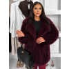 Vínový faux fur kožušinový kabátik CAMTU