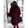 Vínový faux fur kožešinový kabátek CAMTU (Veľkosť M/L)
