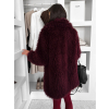 Vínový faux fur kožušinový kabátik CAMTU