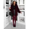 Vínový faux fur kožešinový kabátek CAMTU (Veľkosť M/L)