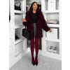 Vínový faux fur kožušinový kabátik CAMTU