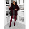 Vínový faux fur kožušinový kabátik CAMTU