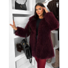 Vínový faux fur kožušinový kabátik CAMTU