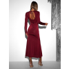 Vínové dlhé elastické šaty LYDIE