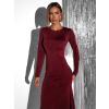 Vínové dlhé elastické šaty LYDIE