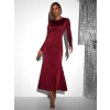 Vínové dlhé elastické šaty LYDIE