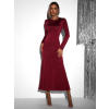 Vínové dlhé elastické šaty LYDIE