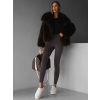 Hnědý krátký faux fur kožešinový kabátek HILARI (Veľkosť M/L)