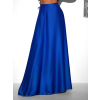 Modrá saténová dlhá zavinovacia sukňa DENISSE