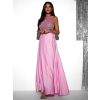 Ružová saténová dlhá zavinovacia sukňa DENISSE