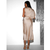 Zlaté koktailové midi šaty JUTTA s prestrihmi