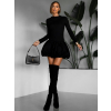 Čierne krátke balónové šaty SHREKY s dlhým rukávom