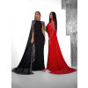 Čierne plesové dlhé šaty MORMONT s vlečkou