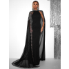 Čierne plesové dlhé šaty MORMONT s vlečkou