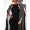 Čierne plesové dlhé šaty MORMONT s vlečkou
