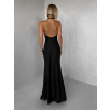 Čierne večerné dlhé šaty TRUCE s holým chrbtom