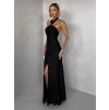 Černé večerní dlouhé šaty TRUCE s holými zády (Veľkosť L)