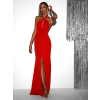 Červené večerné dlhé šaty TRUCE s holým chrbtom
