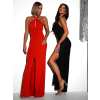 Červené večerné dlhé šaty TRUCE s holým chrbtom