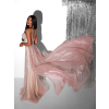 Béžovorůžové luxusní plesové šaty ROBES s kamínky (Veľkosť L)