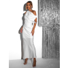 Biele elegantné večerné dlhé šaty KHAN