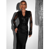 Čierne trblietavé body ANNINA s výstrihom
