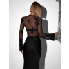 Čierne trblietavé body ANNINA s výstrihom
