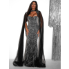 Čierne trblietavé dlhé večerné šaty SOURL