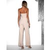 Krémový elegantný overal RALENTI na zaväzovanie