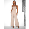Krémový elegantný overal RALENTI na zaväzovanie