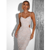 Biele luxusné trblietavé večerné šaty LUMPUR