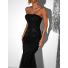 Čierne večerné trblietavé šaty LOBOS s flitrami