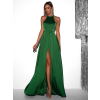 Zelené dlhé saténové večerné šaty HAMBUR
