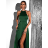 Zelené dlhé saténové večerné šaty HAMBUR