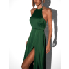 Zelené dlhé saténové večerné šaty HAMBUR