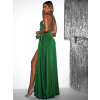 Zelené dlhé saténové večerné šaty HAMBUR