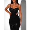 Čierne luxusné trblietavé šaty LUMPUR