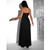 Čierne štýlové dlhé šaty AVILAL na zips