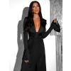 Čierne dlhé elegantné šaty CARDAN s výstrihom