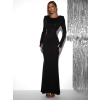 Čierne dlhé večerné šaty KIMNAH s prestrihmi