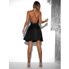Čierne krátke saténové áčkové šaty KALLE