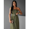 Khaki stylové dlouhé šaty AVILAL na zip (Veľkosť ONESIZE)