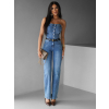 Modrý džínsový overal PYRTO bez ramienok