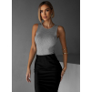 Šedé elegantní body VUONG s mašlemi (Veľkosť ONESIZE)
