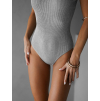 Šedé elegantní body VUONG s mašlemi (Veľkosť ONESIZE)
