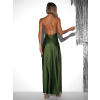 Zelené dlhé saténové šaty UNUTA s holým chrbtom