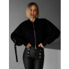 Černá stylová mikina ELLEMAE na zip (Veľkosť ONESIZE)
