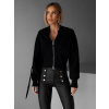 Černá stylová mikina ELLEMAE na zip (Veľkosť ONESIZE)