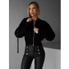 Černá stylová mikina ELLEMAE na zip (Veľkosť ONESIZE)