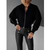 Černá stylová mikina ELLEMAE na zip (Veľkosť ONESIZE)